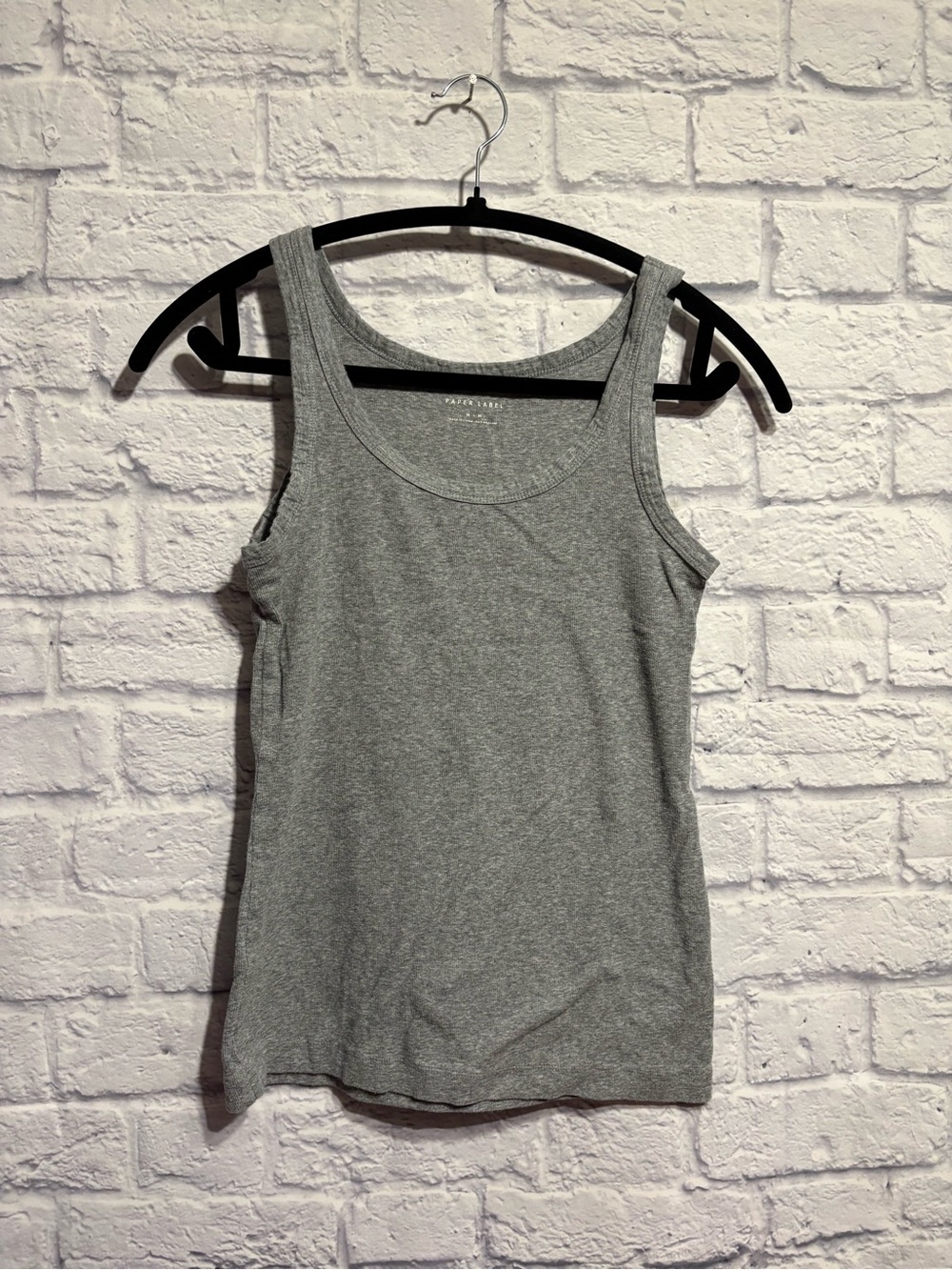 Paper Label Classic Grey Tank Top - Medium